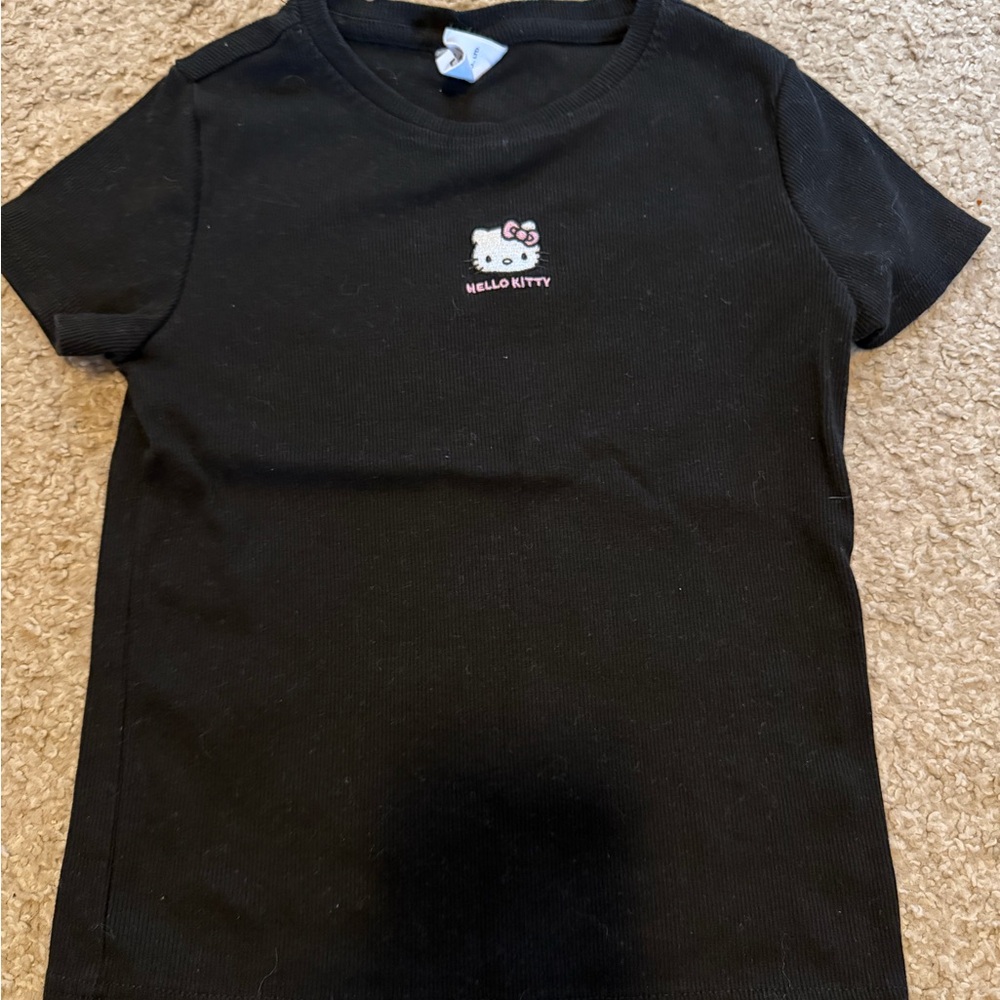 Hello Kitty Black Tee with Pink Bow